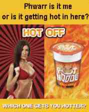 pot noodle hot off advert