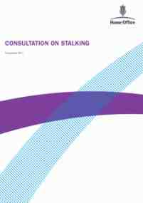 consultation on stalking