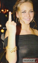 Charlotte Church giving the finger