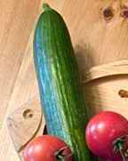 Cucumber and tomatoes mock up