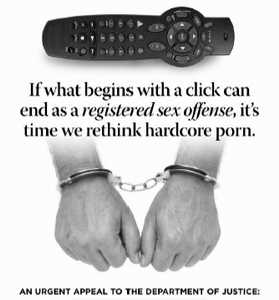 Advert campaigning against hotel room porn
