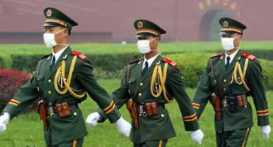 Soldiers in masks